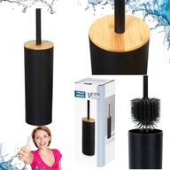 SZCZOTKA DO WC TOALETY SILIKONOWA VILDE WOLNOSTOJĄCA ZESTAW CZARNY METAL