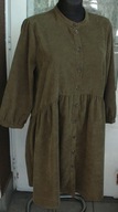 STUDIO super sukienka w khaki,ciekawy kroj r 42-44