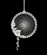 Zawieszka ozdoba na okno szydełkowa 26cm biała (Z191)