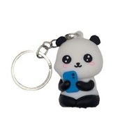 Brelok do Kluczy i Plecaka Miś Panda Niebieski Telefon Prezent dla Dziecka