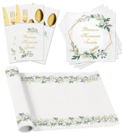 Zestaw Komunijny KOMUNIA ŚWIĘTA Bieżnik Serwetki Komunijne Kieszonki 46 szt