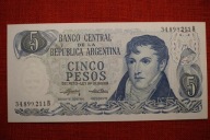 ARGENTYNA, 5 PESOS, P-294a(2), 1974-76, UNC