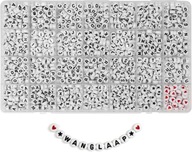Koraliki białe z literami A–Z okrągłe 1450 szt. do bransoletek