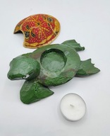 ŻÓŁW z drewna RZEŹBA ręczna praca 15 cm VINTAGE