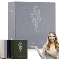 ALBUM NA ZDJĘCIA LANPN 1000 SZT 11X15 SZARY LNANY NA PREZENT PAMIĄTKOWE