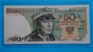 50 zł 1975 ,seria BS 0300594,stan UNC