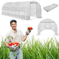 TUNEL FOLIOWY OGRODOWY 18M2 BIAŁY 6X3M OCHRONA UV 13 OKIEN CERTYFIKAT ZAMEK