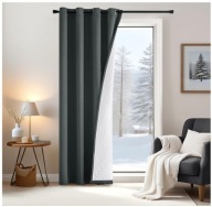 Zasłona Termiczna Zaciemniająca Szara 245x132 Gruba Izolacja na Drzwi