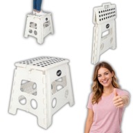 TABORET SKŁADANY STOŁEK PODNÓŻEK ANTYPOŚLIZGOWY BIAŁY EASYFORM 32CM 150KG