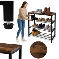SZAFKA NA BUTY REGAŁ LOFT INDUSTRIAL STOJAK PÓŁKA DĄB 4 POZIOMY SOLIDNA