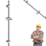 Drążek Prysznicowy Regulowany Natryskowy Chrom z Uchwytem Przesuwnym 25 mm