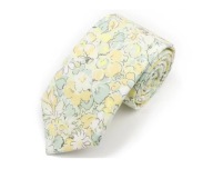 KRAWAT BEWEŁNIANY w kolorowe KWIATY