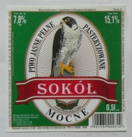 ETYKIETA PIWO JASNE MOCNE SOKÓŁ BROWAR KONSTANCIN