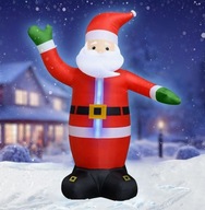 DUŻY DMUCHANY MIKOŁAJ POMPOWANY ŚWIECĄCY 180cm OZDOBA LAMPKI LED PREZENT