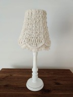 Abażur na lampkę, pleciony, rękodzieło, wzór duża siatka, fi 16cm