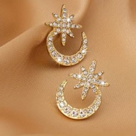 KOLCZYKI BOHO CYRKONIE GALAKTYKA KSIĘŻYC GWIAZDY ASTROLOGIA ŚWIĄTECZNE