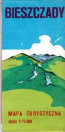 BIESZCZADY - MAPA TURYSTYCZNA Z 1981 ROKU.