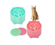 zestaw MISKA DLA KOTA podwyższona spowalniająca jedzenie 2 miski +podstawki