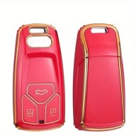 Czerwono-złote etui na kluczyk AUDI A4L Q5L A5 Q7 A6L Q2L Q3 A4 A5 Q5 8W S4