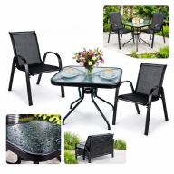 Zestaw Stolik Balkonowy + Dwa Krzesła Ogrodowe Na Taras Balkon Ogród