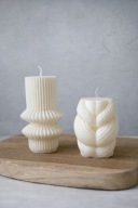 Świeca sojowa zestaw 2szt Mono kolumny świece nowoczesne prezent |noya
