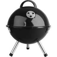 GRILL OGRODOWY WĘGLOWY KOMPAKTOWY FIELDMANN 34 CM CHROMOWANY RUSZT POKRYWA