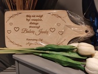 Deska do krojenia drewniana z grawerem na dzień babci i dzień dziadka