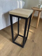 PIĘKNY KWIETNIK STOJĄCY stal + drewno dąb 46CM