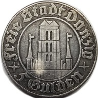 Kopia Wolne Miasto Gdańsk 5 Guldenów z 1932 roku