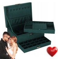 KUFEREK NA BIŻUTERIĘ SZKATUŁKA ETUI ORGANIZER NA ZŁOTO SREBRO PUDEŁKO