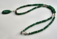 Długie korale z agatu z zawieszką