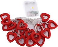 LAMPKI LED W KSZTAŁCIE CZERWONYCH SERC - IDEALNE DO DEKORACJI WALENTYNKI 3m