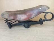 _STARE SKÓRZANE SIODEŁKO ROWEROWE NA SPRĘŻYNACH _