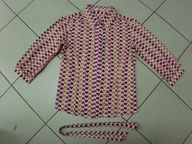 Bluzka koszulowa damska z paskiem, rozm. L