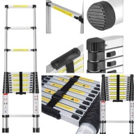 DRABINA TELESKOPOWA 11 STOPNI ALUMINIOWA ROZKŁADANA 4,4M WIELOFUNKCYJNA