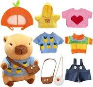PLUSZAK KAPIBARA STYLOWE UBRANKA AKCESORIA KOLOROWY ZESTAW DLA DZIECI 23 CM