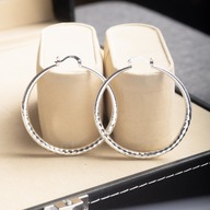 KOLCZYKI SREBRNE KOŁA OKRĘGI PRÓBA 925 50mm WZÓR SZLIF CASUAL ZATRZASK