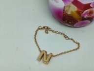 Bransoletka z literką N;kolor złoty