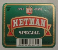 STARA ETYKIETA PIWO JASNE HETMAN SPECJAL BROWAR KRASNYSTAW