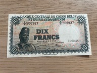 Kongo Belgijskie - 10 franków - 1958 - rzadki
