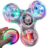 FIDGET SPINNER SWIECĄCY LED PRZEZROCZYSTY KOLOROWY PREMIUM DLA DZIECI HIT