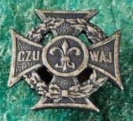ODZNAKA KRZYŻ HARCERSKI - ZHP - CZUWAJ - ŚRUBA - SYGNOWANY MET 81