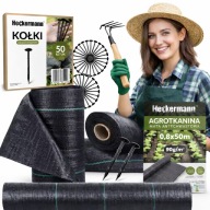 Agrowłóknina Agrotkanina SUPER MOCNA 0,8x50m 90g/m2 + Kołki 50 szt