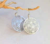 kolczyki ażurowe kwiaty stal chirurgiczna - srebro 925