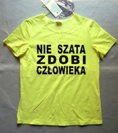 T-SHIRT DAMSKI PRINT: NIE SZATA ZDOBI 36 RABARBAR