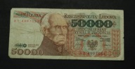 Polska - banknot - 50000 Złotych 1989 rok Seria AY