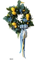 WIANEK NA DRZWI EUKALIPTUS CYTRYNY CYTRYNKI LATO WŁOCHY SORRENTO 40cm W24