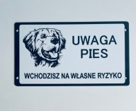Grawerowana Tabliczka uwaga pies golden retriever