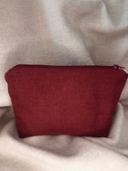 MAMAJASTUDIO Kosmetyczka materiałowa solidna, stylowa ,praktyczna, bordowa.