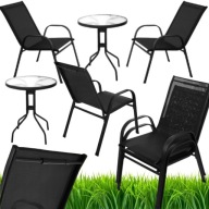 MEBLE OGRODOWE METALOWE UNIWERSALNY ZESTAW NA TARAS BALKON KRZESŁO + STOLIK